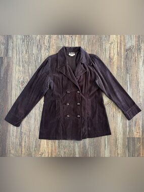 Vtg Wrapper Corduroy Blazer Jacket Womens Medium Brown Stevie Nicks Style USA